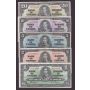 1937 Canada banknote set $1 $2 $5 $10 $20  VF