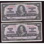 10x 1937 Canada $10 banknotes Gordon & Coyne with 2x Z/D 