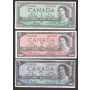 1954 Bank of Canada banknote set $1 $2 $5 $10 $20 & $50 