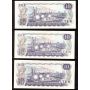 5x 1971 Canada $10 banknotes 5-notes EF and AU