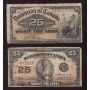 2x Canada 25 cent banknotes 1900 & 1923 Shinplasters 