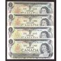 4x 1973 Canada $1 replacement notes EAX UNC  BAX EF/AU  *AN VF  *FV F/VF