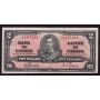1937 Bank of Canada $2 banknote Gordon Towers E/B1477193 AU55 EPQ