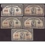 5x Canada 1923 25 cent Shinplaster banknotes all damaged 