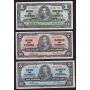 1937 Canada banknote set $1 $2 $5 $10 $20 $50 $100  VG to VF