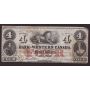 1859 Bank of Western Canada $4 banknote #3035 F12 small corner tear