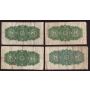 4x Different Canada 25 cent banknotes shinplasters VG/F
