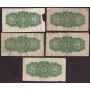 5x Canada 1923 25 cent Shinplaster banknotes all damaged 