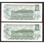 2X 1973 Canada Crow replacement notes EAX2299864 BAX0411449 Choice UNC