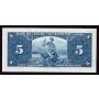 1937 Canada $5 dollar banknote Gordon Towers Choice AU55