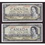 1954 Canada $20 devils face & 1954 $20 modified portrait $20   