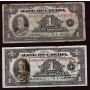 2x 1935 Canada $1 banknotes Osborne Towers BC-1 
