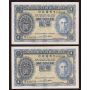 1940/41 Hong Kong $1 consecutive banknotes R/I 435659-60 2-notes EF/AU EPQ