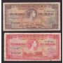 1957 Bermuda Five and Ten Shillings banknotes VG