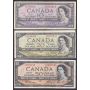 1954 Bank of Canada banknote set $1 $2 $5 $10 $20 & $50 