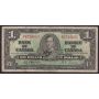 1937 Canada $1 note Osborne Towers B/A6735662 FINE