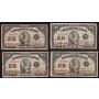 4x Dominion of Canada 25 Cents Shinplaster Bank Notes 