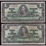 10x 1937 Canada $1 banknotes all VG or better 10-notes