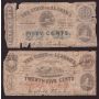 1863 State of Alabama 25cents and 50 cents banknotes 2-damaged notes