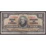 1937 Canada $100 banknote Gordon B/J1702391 F/VF 2-pinholes in margin