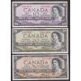 1954 Bank of Canada $1 $2 $5 $10 $20 $50 