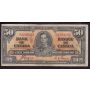 1937 Canada $50 banknote Coyne Towers B/H4293253 VG/F pencil ink