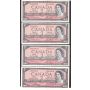 8x 1954 Canada $2 banknotes 