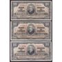 10x 1937 Bank of Canada $100 banknotes