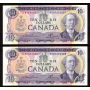 2x 1971 Canada $10 consecutive notes Lawson Bouey EEN7696507-08 CH UNC
