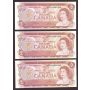 9x 1974 Canada $2 banknotes consecutive  UNC65 EPQ