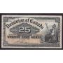 1900 Canada 25 Cents banknote Boville DC-15b shinplaster VF+ light pencil ink 