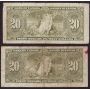 5x 1937 Canada $20 banknotes Coyne Towers 5-notes all circulated with damage