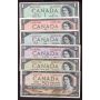 1954 Canada 6-banknote set $1 $2 $5 $10 $20 $50 all 6-notes are VF or better