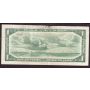 1954 Canada $1 banknote Beattie Rasminsky I/Y1911111 FINE margin tears