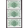 10x 1959 Hong Kong ONE DOLLAR consecutive banknotes 