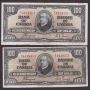 1937 Bank of Canada $100 error oversize note & regular size note 