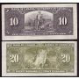 1937 Canada banknote set $1 $2 $5 $10 & $20  5-notes VF+