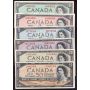1954 Canada Banknote set $1 $2 $5 $10 $20 $50 6-notes all nice 