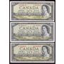 3x 1954 Canada$20 banknotes Choice Almost Uncirculated 3-notes Choice AU