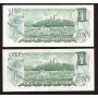 2x 1973 Canada $1 replacement banknotes  both EF