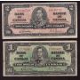 1937 Canada banknote set Gordon Towers $1 $2 $5 $10 & $20  5-notes
