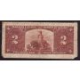 1937 Canada $2 note Osborne B/B7932242 damaged and tape remnants