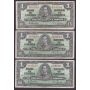 10x 1937 Bank of Canada $1 notes D.Gordon and G.F.Towers  