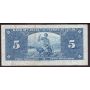 1937 Canada $5 banknote Gordon Towers O/C4566459 VF