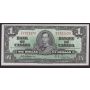 1937 Canada $1 banknote Osborne Towers D/A7721179 Choice AU+