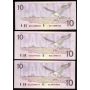 15x 1989 Canada $10 OSPREY banknotes 15-notes all AU
