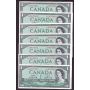 7x 1954 Canada $1 replacement banknotes BC37aA *A/A0075685-91 AU+ to UNC+