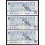 10x 1986 Canada $5 consecutive notes Knight Dodge ANR8289151-60 CH UNC