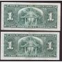 10X 1937 Canada $1 banknotes 10-notes all nice VF or better