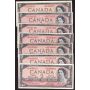 7x 1954 Canada $2 replacement banknotes 